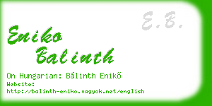 eniko balinth business card